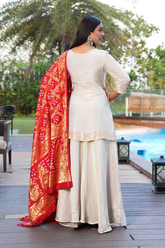 White Red color Sequence & Thread work Designer Wedding Lehenga Choli For Wedding Function BL1287