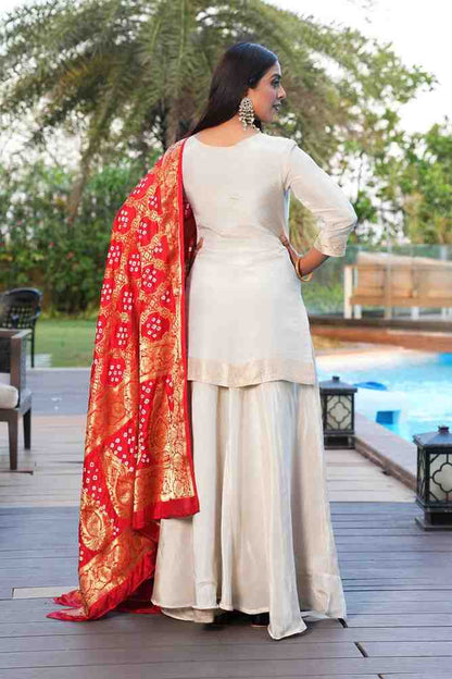 White Red color Sequence & Thread work Designer Wedding Lehenga Choli For Wedding Function BL1287