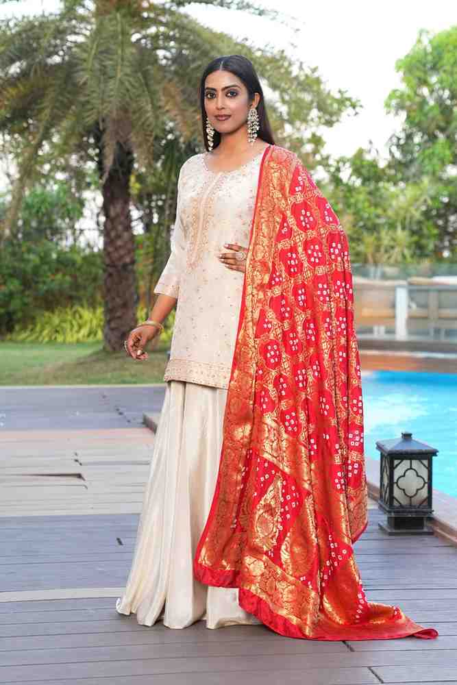 White Red color Sequence & Thread work Designer Wedding Lehenga Choli For Wedding Function BL1287