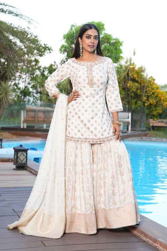 white color Sequence Embroidery work Designer Lehenga Choli for Any Function BL1348