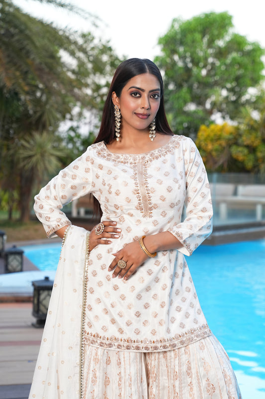 white color Sequence Embroidery work Designer Lehenga Choli for Any Function BL1348