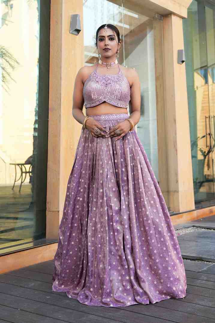 Purple color Sequence Embroidery work Designer Lehenga Choli BL1565