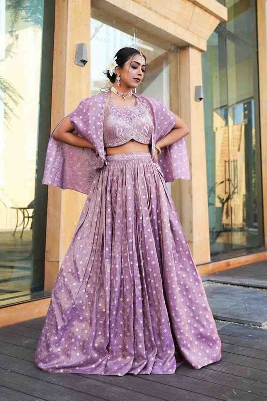 Purple color Sequence Embroidery work Designer Lehenga Choli BL1565
