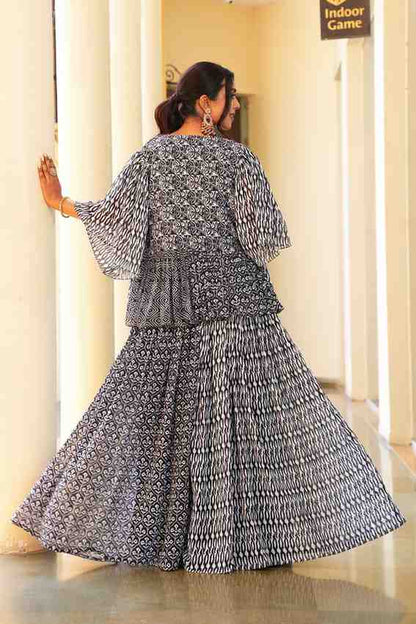 Gray color Sequence & Zari Embroidery work Designer Lehenga Choli for Any Function BL1365