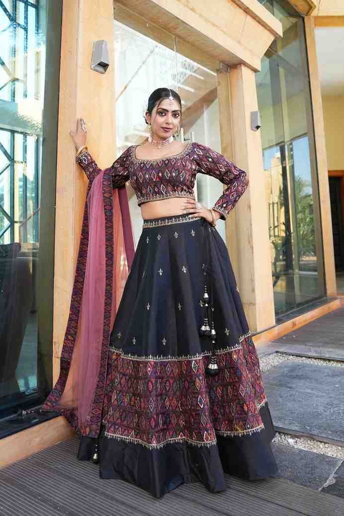 Black color Sequence Embroidery work Designer Lehenga Choli for Wedding Function BL1419