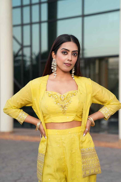 Yellow color Georgette Embroidery work Designer Lehenga Choli for Any Function BL1370