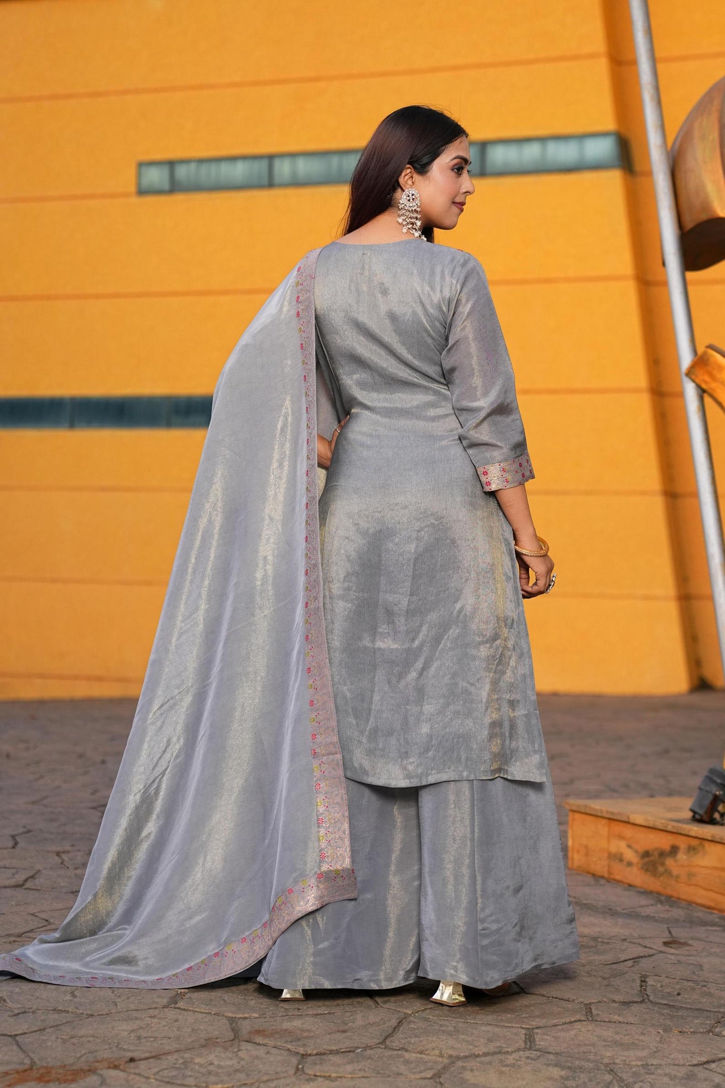Gray color Sequence Embroidery work Designer Lehenga Choli BL1561