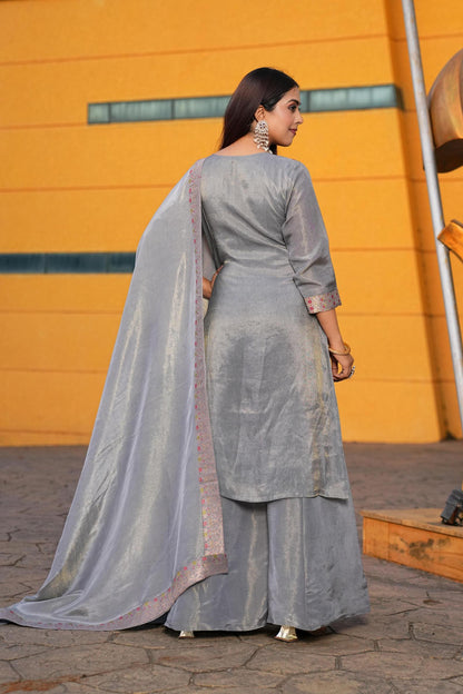 Gray color Sequence Embroidery work Designer Lehenga Choli BL1561