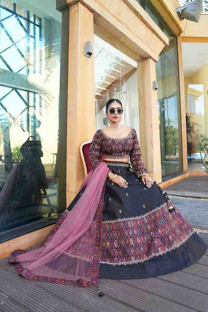 Black color Sequence Embroidery work Designer Lehenga Choli for Wedding Function BL1419
