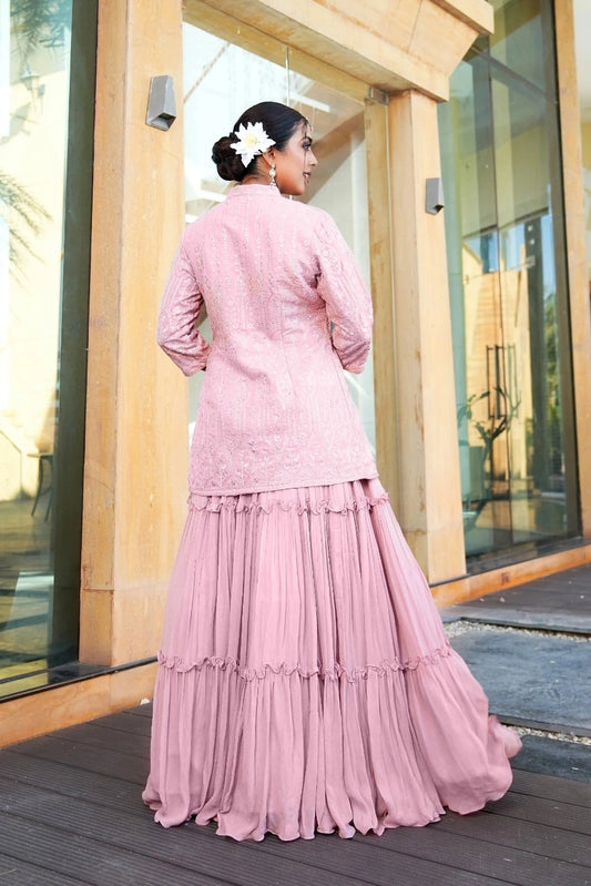 Pink color Embroidery & Sequence work Designer Lehenga Choli for Wedding Function BL1442