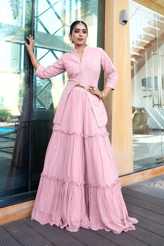 Pink color Embroidery & Sequence work Designer Lehenga Choli for Wedding Function BL1442
