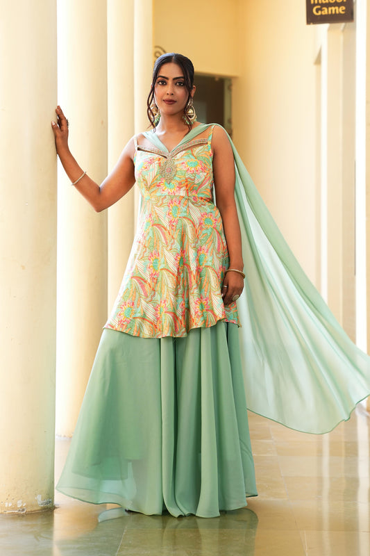 Green color  work Designer Lehenga Choli for Any Function BL1572