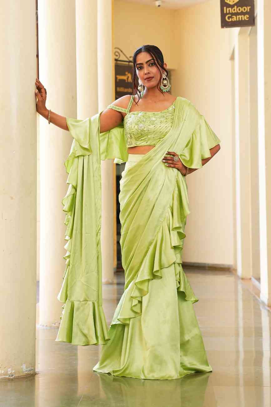Green color Sequence Embroidery work Designer Lehenga Choli BL1565