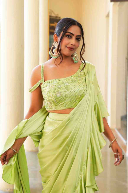 Green color Sequence Embroidery work Designer Lehenga Choli BL1565