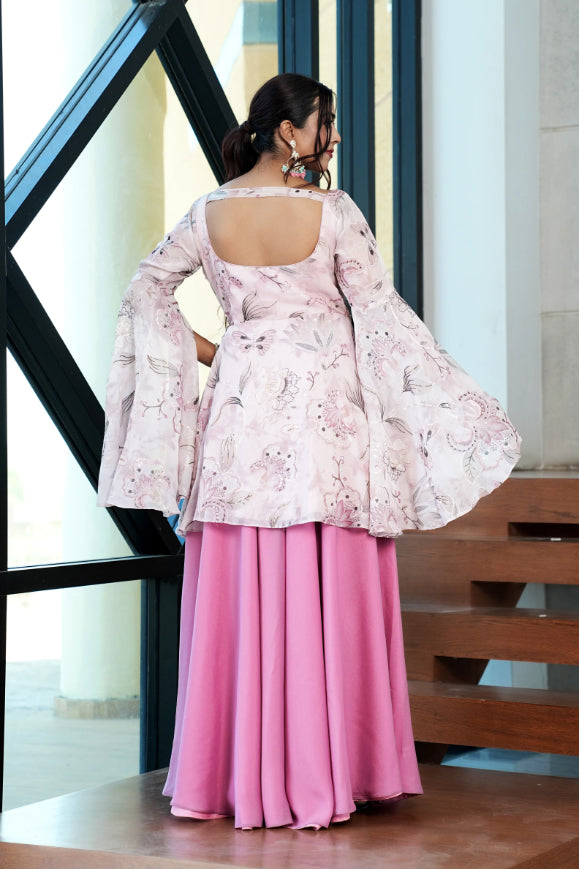 Pink color Mirror & Sequence Embroidery work Designer Lehenga Choli for Wedding & Haldi Function BL1248