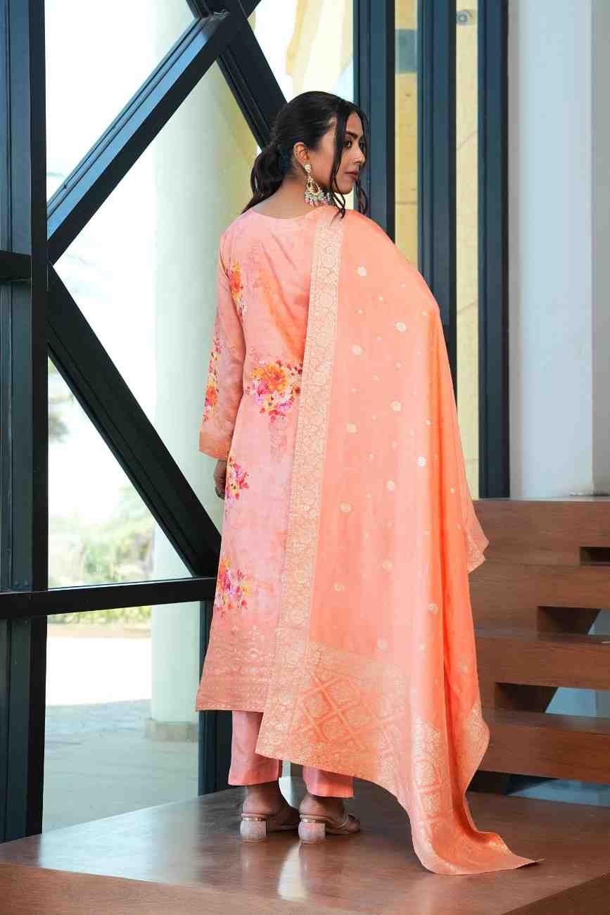 Peach color Embroidery & Crush work Ruffle Style Lehenga Choli for any function BL1226