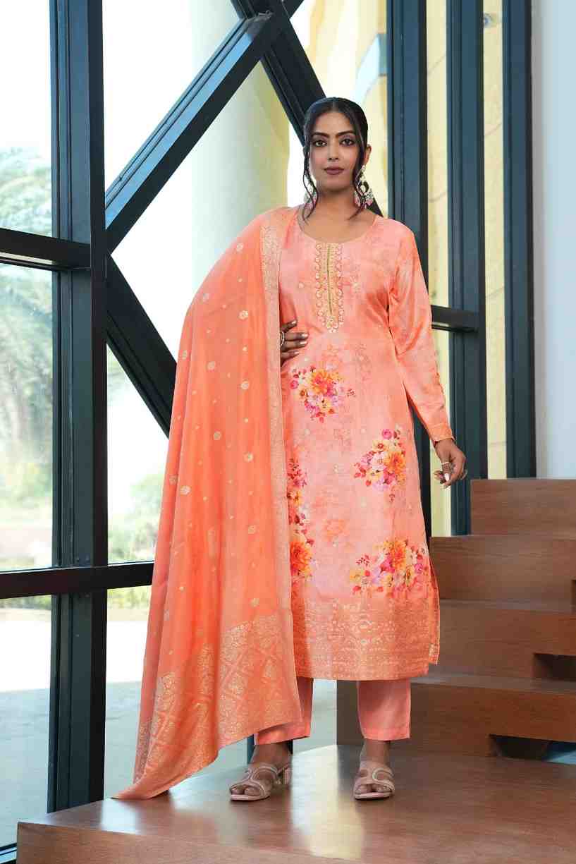 Peach color Embroidery & Crush work Ruffle Style Lehenga Choli for any function BL1226