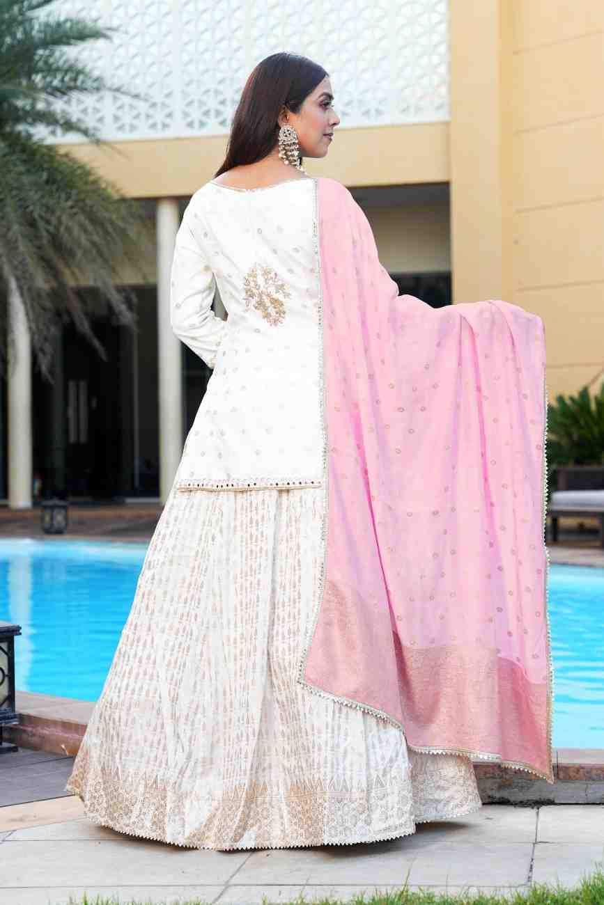 Pink white color Sequence Embroidery work Designer Lehenga Choli for Wedding Function BL1425