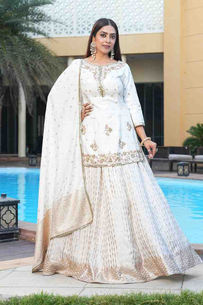 Pink white color Sequence Embroidery work Designer Lehenga Choli for Wedding Function BL1425